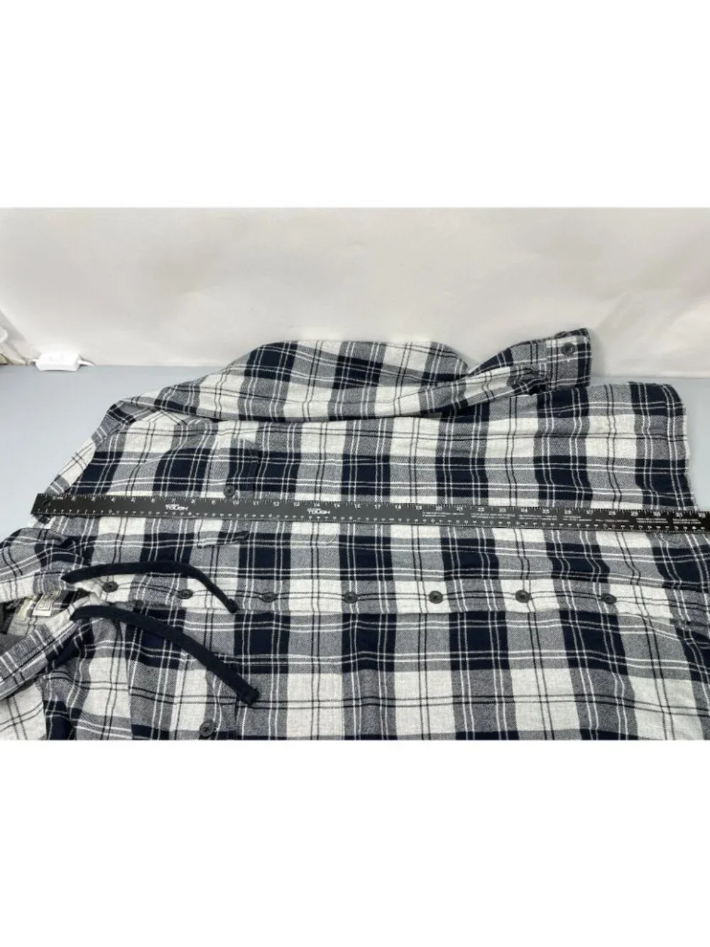 LL Bean Shacket Shirt Jacket Plaid Fleece Lined Hooded Pockets Black Mens XXL